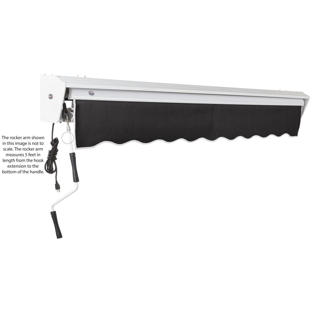 8' x 6.5' Destin Manual Manual Patio Retractable Awning Acrylic Fabric, Black. Picture 6