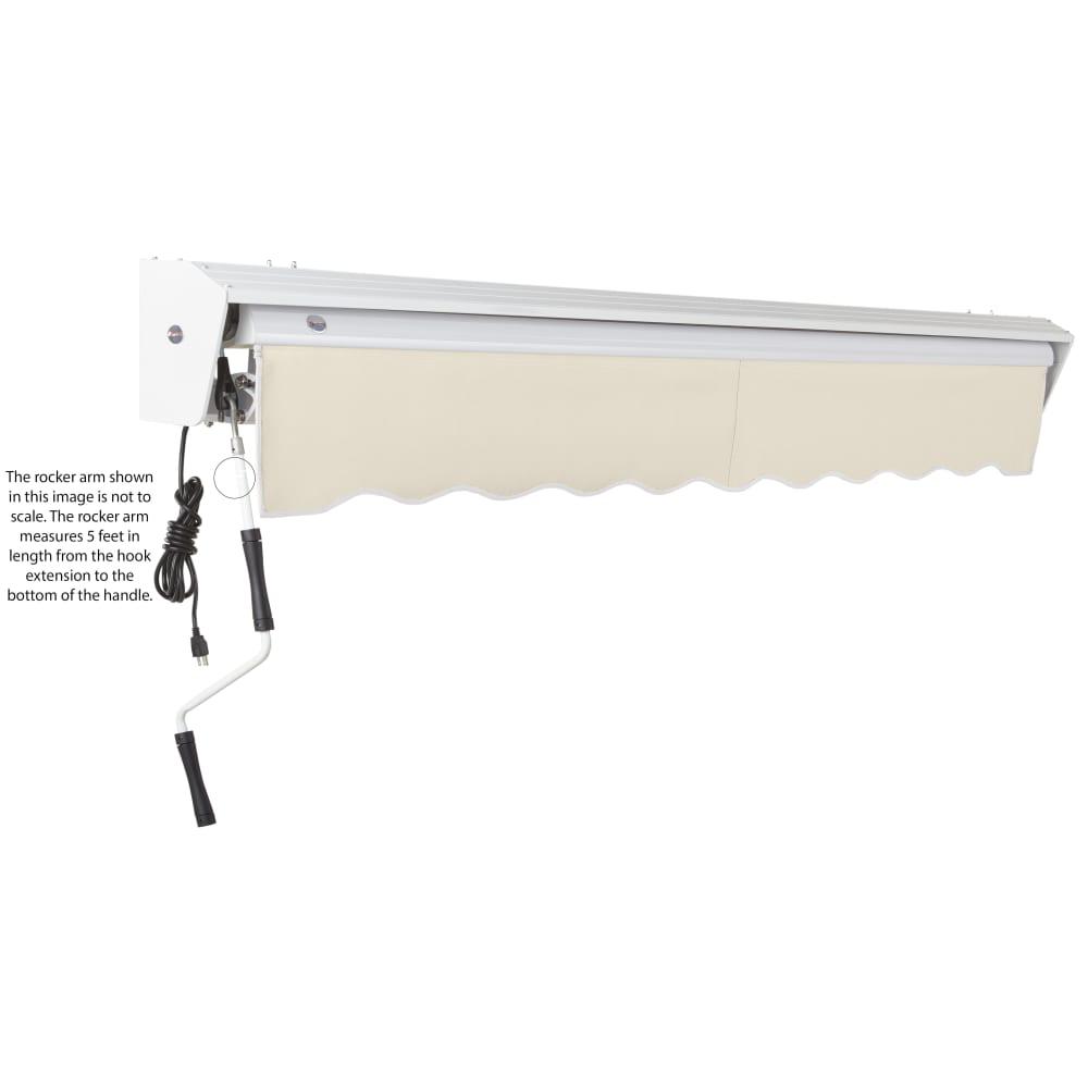 8' x 6.5' Destin Manual Manual Patio Retractable Awning Acrylic Fabric, Linen. Picture 6