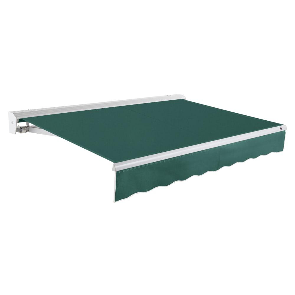 8' x 6.5' Destin Manual Manual Patio Retractable Awning Acrylic Fabric, Forest. Picture 1