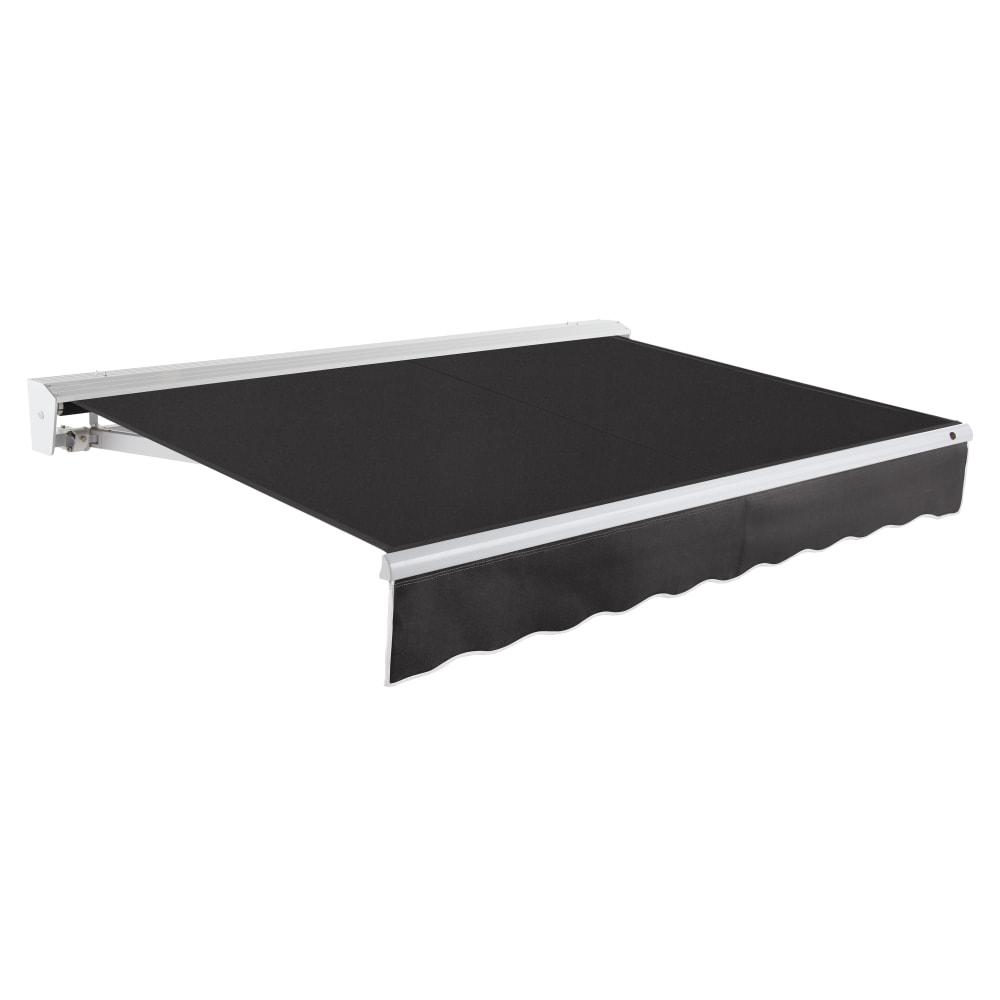 8' x 6.5' Destin Manual Manual Patio Retractable Awning Acrylic Fabric, Black. Picture 1