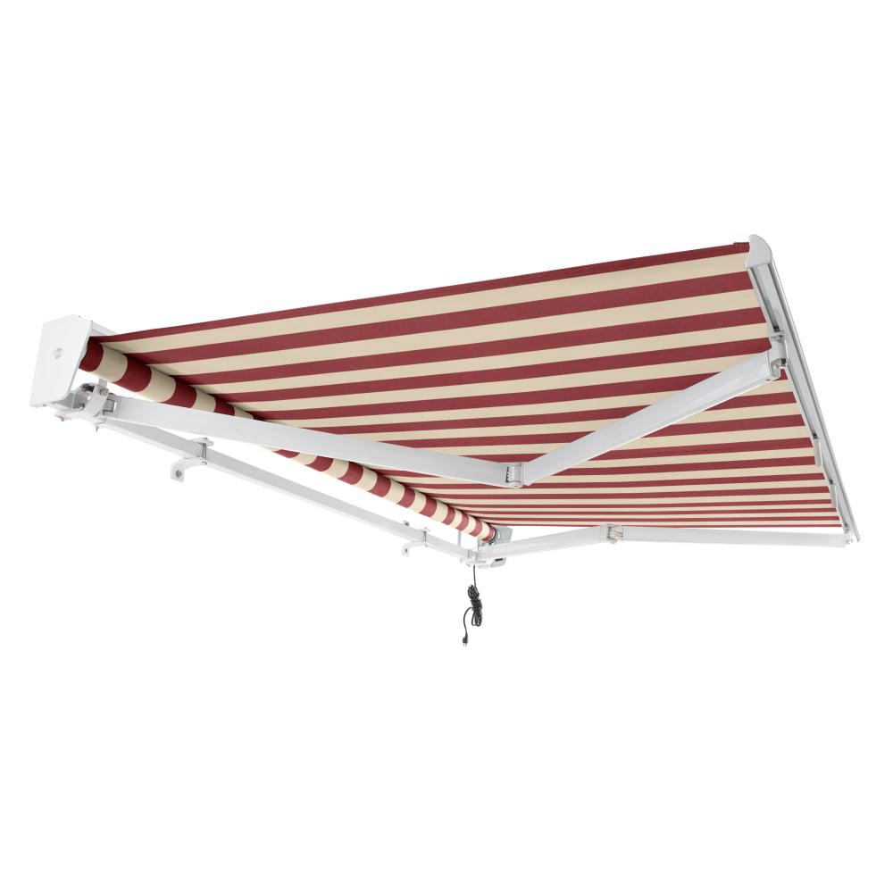 8' x 6.5' Destin Right Motorized Patio Retractable Awning, Burgundy/Tan Stripe. Picture 7