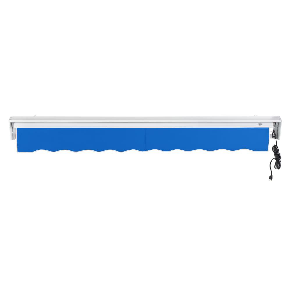 8' x 6.5' Destin Right Motorized Patio Retractable Awning, Bright Blue. Picture 4