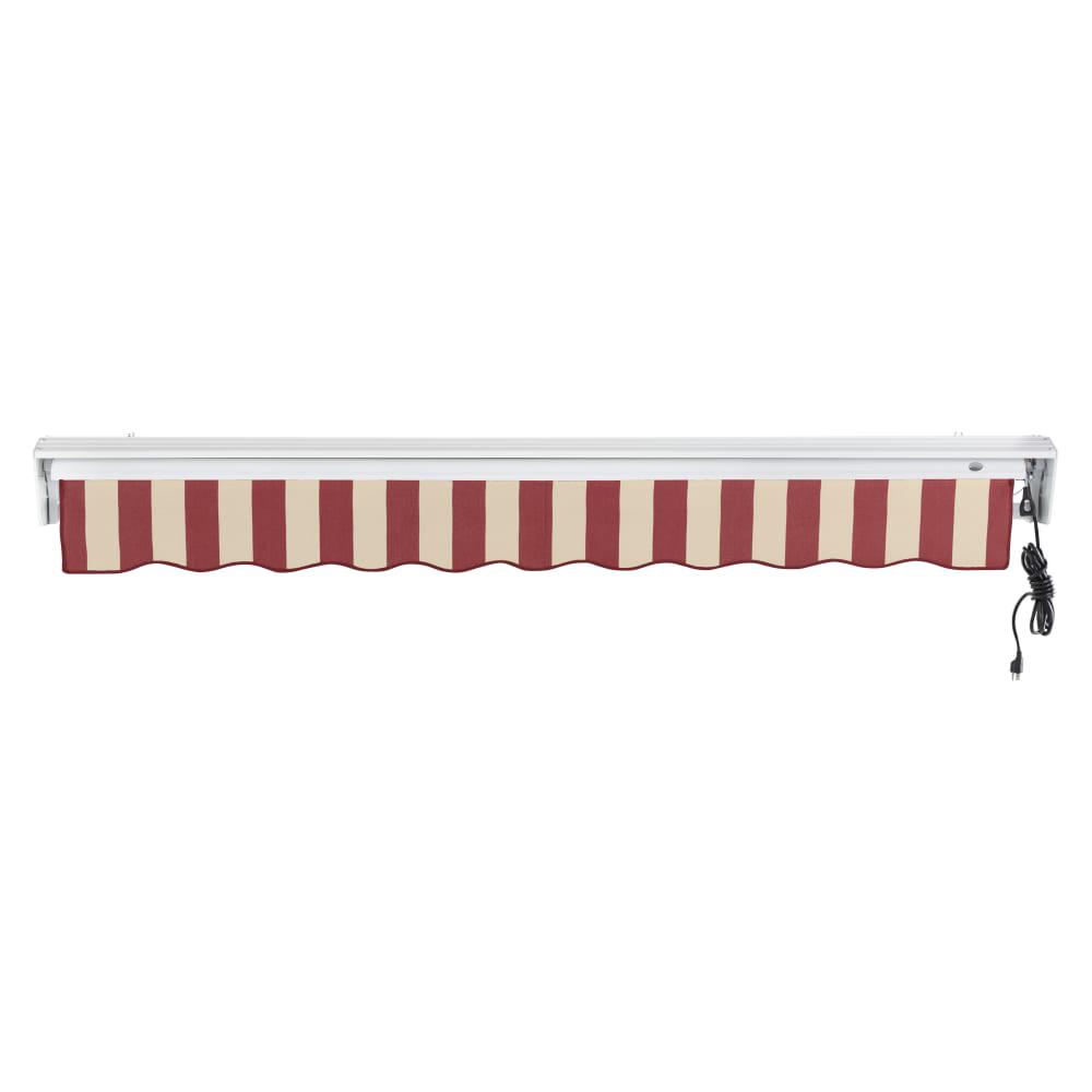 8' x 6.5' Destin Right Motorized Patio Retractable Awning, Burgundy/Tan Stripe. Picture 4