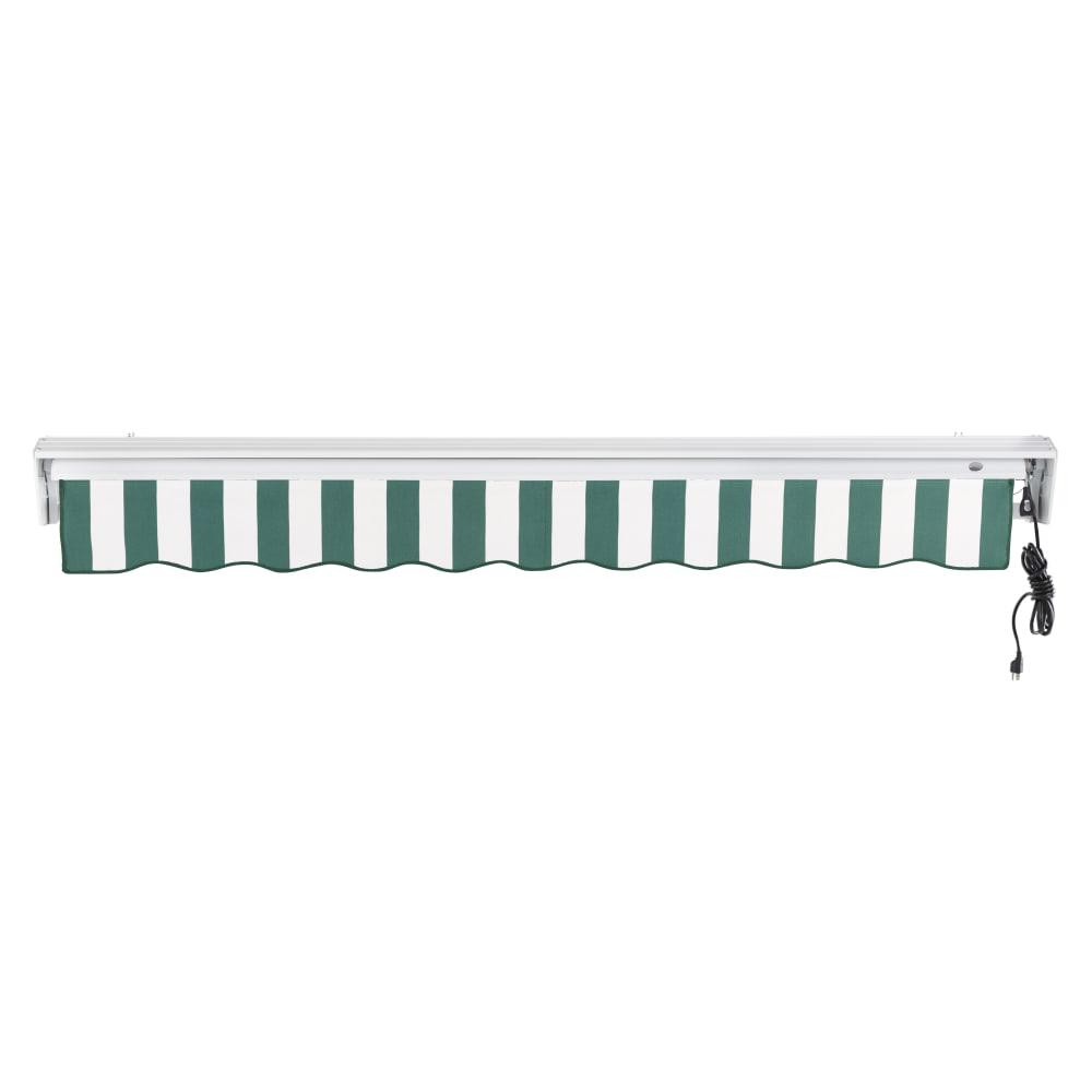 8' x 6.5' Destin Right Motorized Patio Retractable Awning, Forest/White Stripe. Picture 4