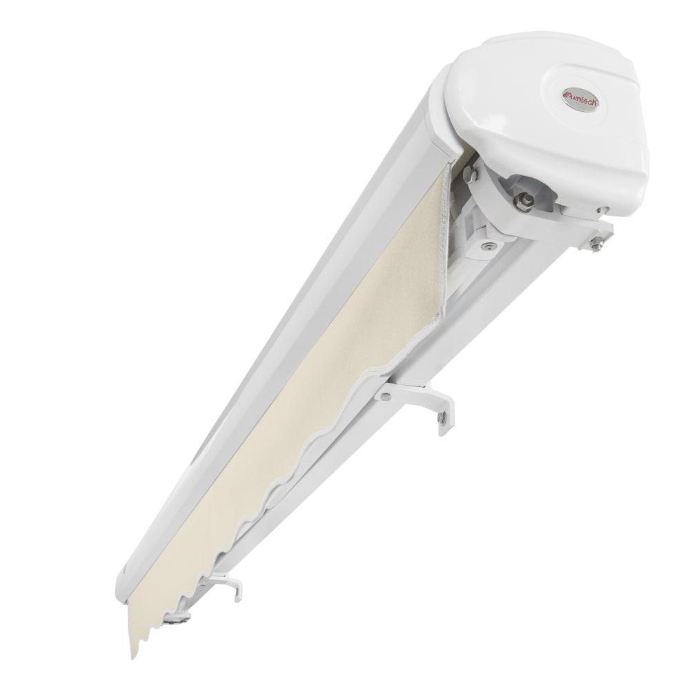 8' x 6.5' Full Cassette Left Motorized Patio Retractable Awning, Linen. Picture 5