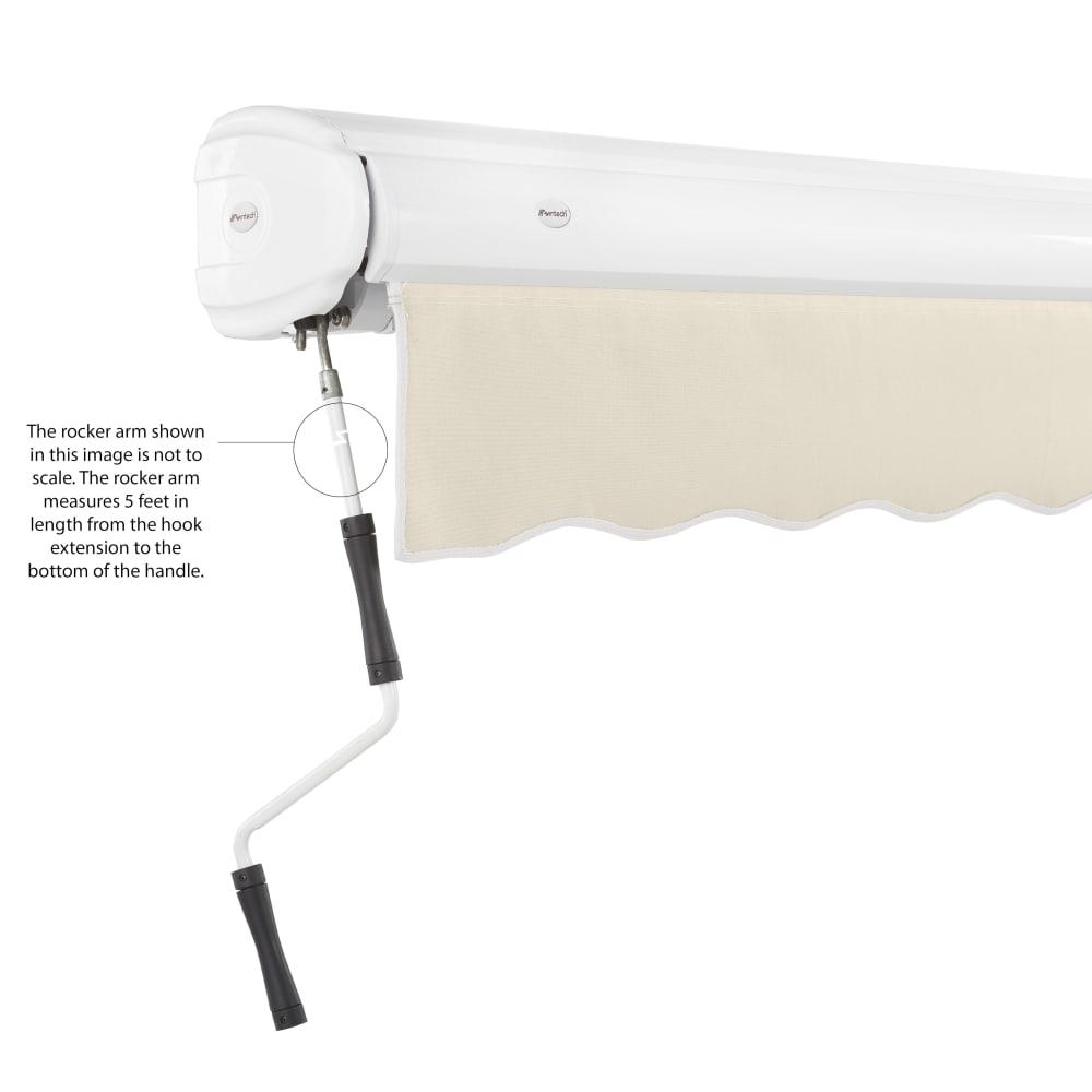 8' x 6.5' Full Cassette Manual Patio Retractable Awning Acrylic Fabric, Linen. Picture 6