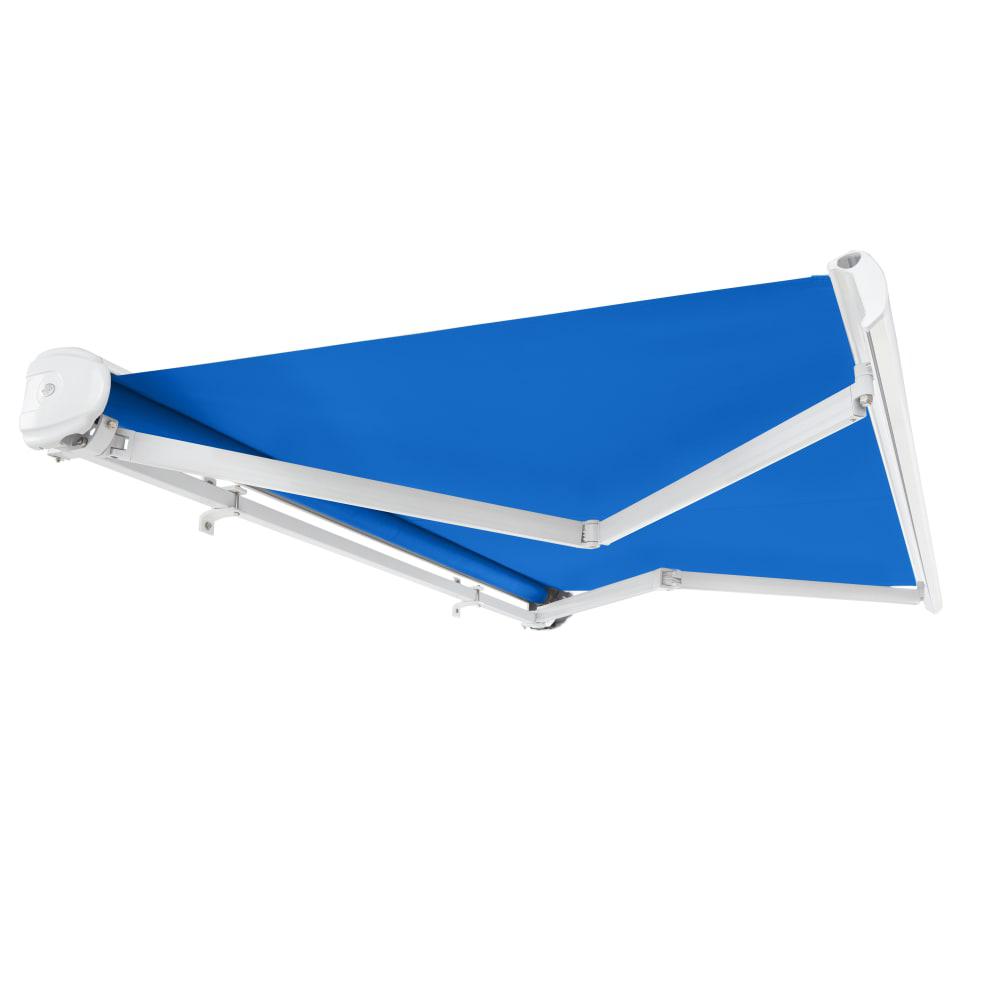 8' x 6.5' Full Cassette Manual Patio Retractable Awning, Bright Blue. Picture 7