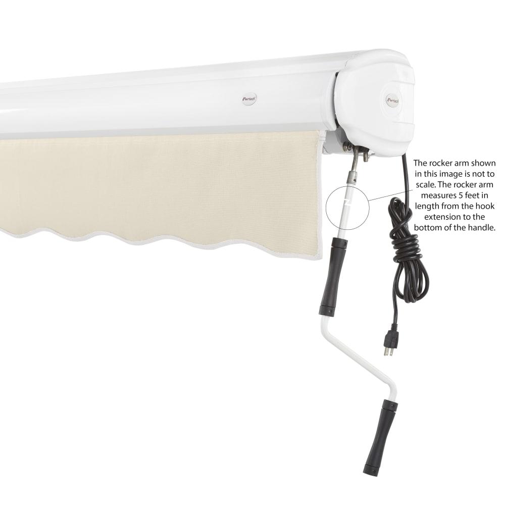 8' x 6.5' Full Cassette Right Motorized Patio Retractable Awning, Linen. Picture 6