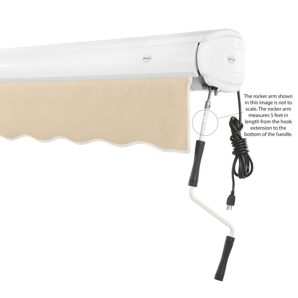8' x 6.5' Full Cassette Right Motorized Patio Retractable Awning, Tan. Picture 6