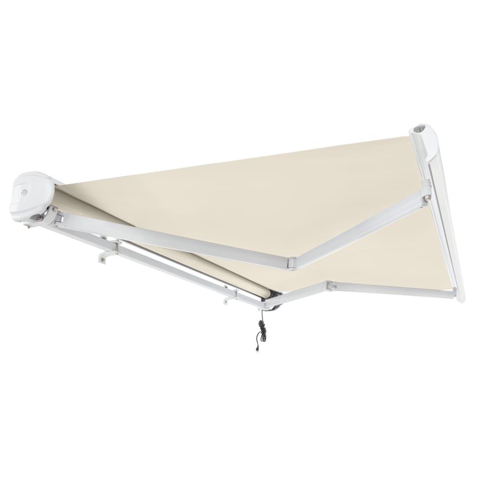 8' x 6.5' Full Cassette Right Motorized Patio Retractable Awning, Linen. Picture 7
