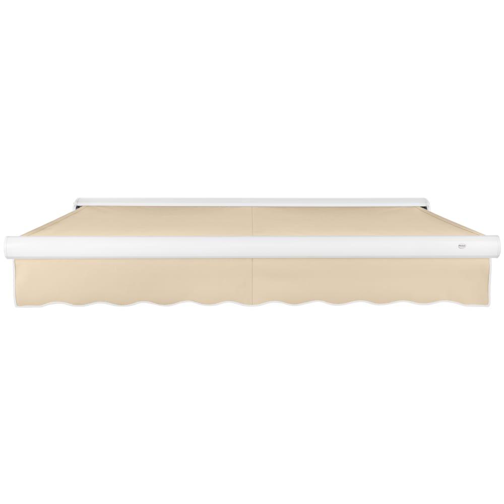 8' x 6.5' Full Cassette Left Motor Left Motorized Patio Retractable Awning, Tan. Picture 3