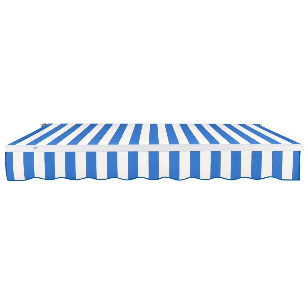 8' x 6.5' Maui Left Motorized Patio Retractable Awning, Bright Blue/White Stripe. Picture 3