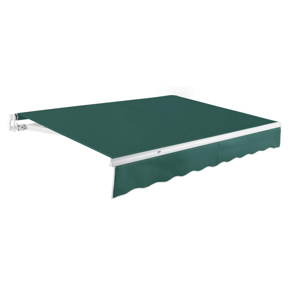 8' x 6.5' Maui Manual Manual Patio Retractable Awning Acrylic Fabric, Forest. Picture 1
