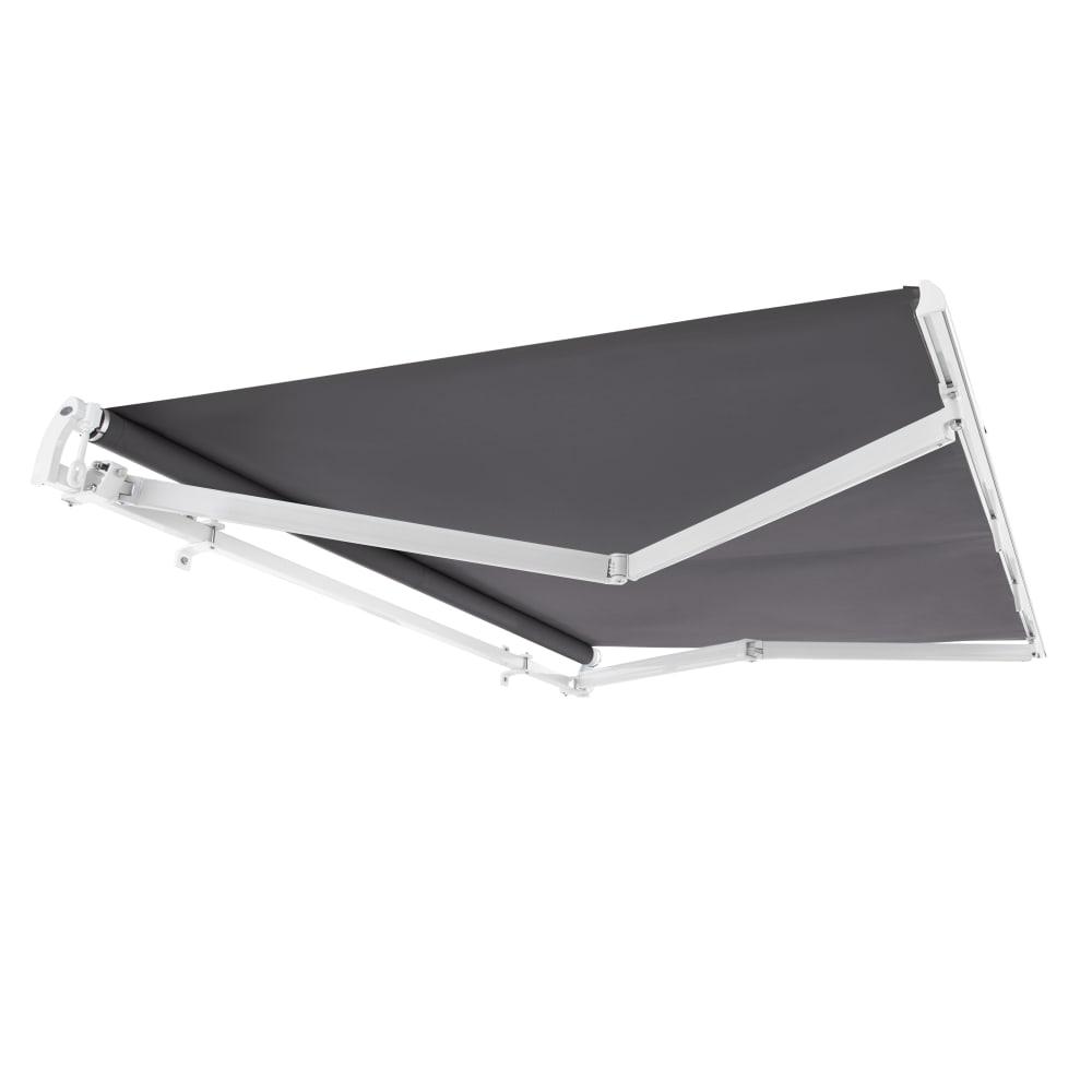 8' x 6.5' Maui Manual Manual Patio Retractable Awning Acrylic Fabric, Gunmetal. Picture 7