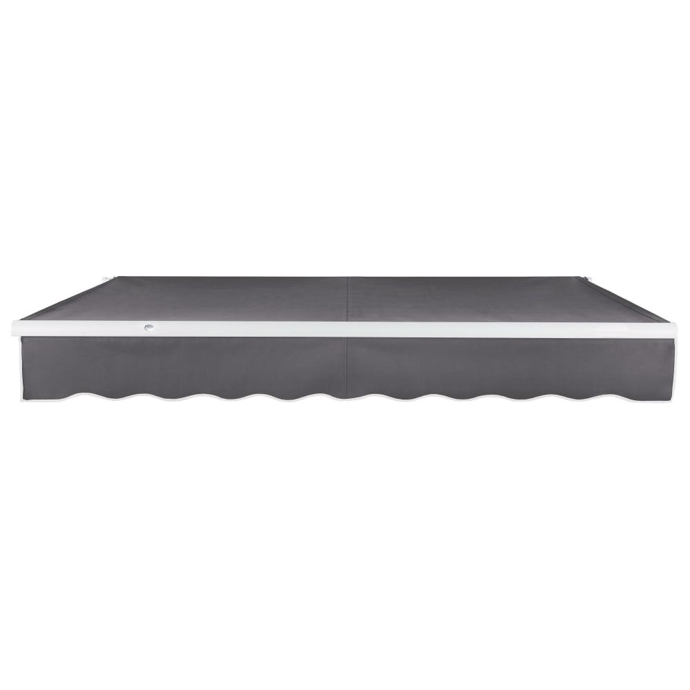 8' x 6.5' Maui Manual Manual Patio Retractable Awning Acrylic Fabric, Gunmetal. Picture 3