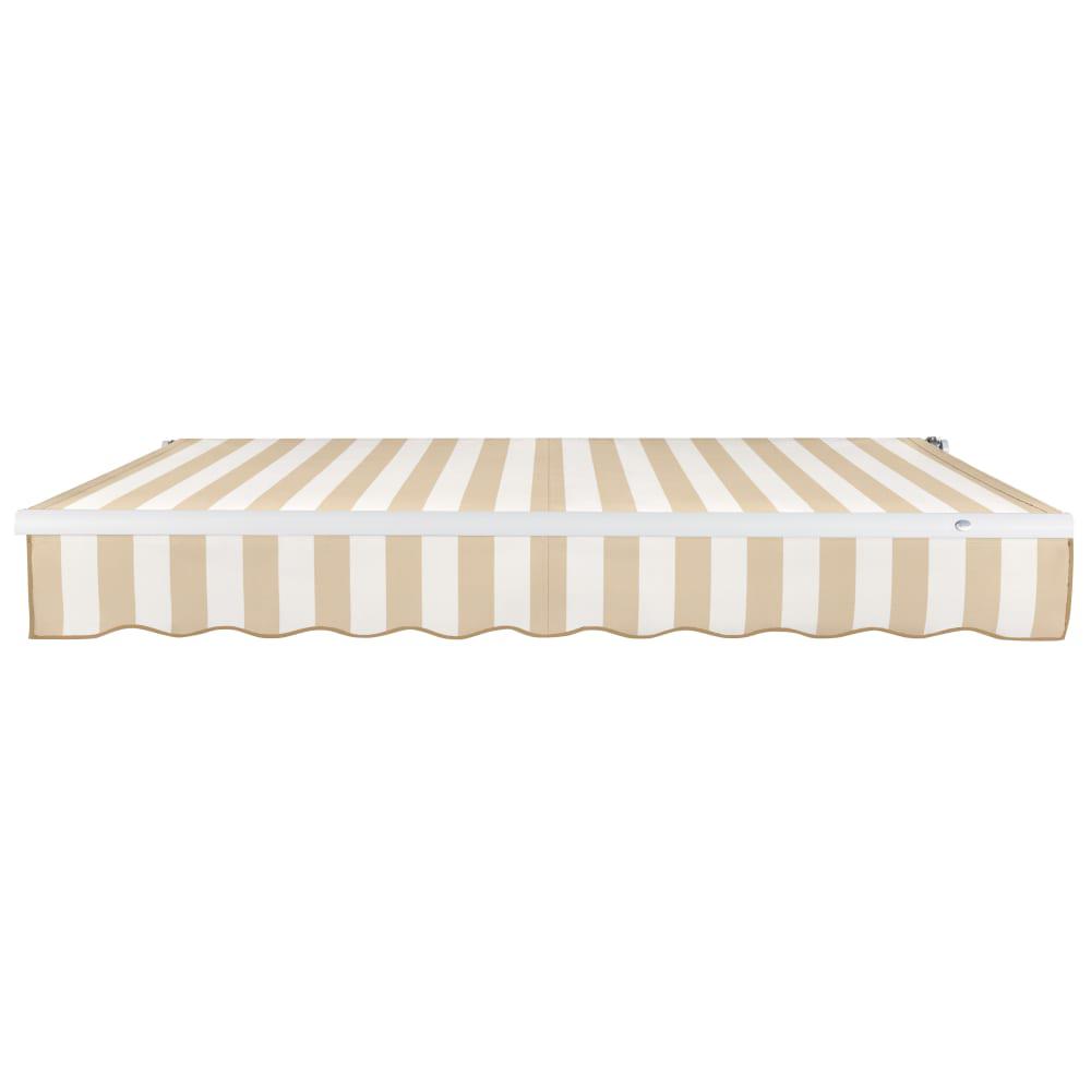 8' x 6.5' Maui Right Motorized Patio Retractable Awning, Linen/White Stripe. Picture 3