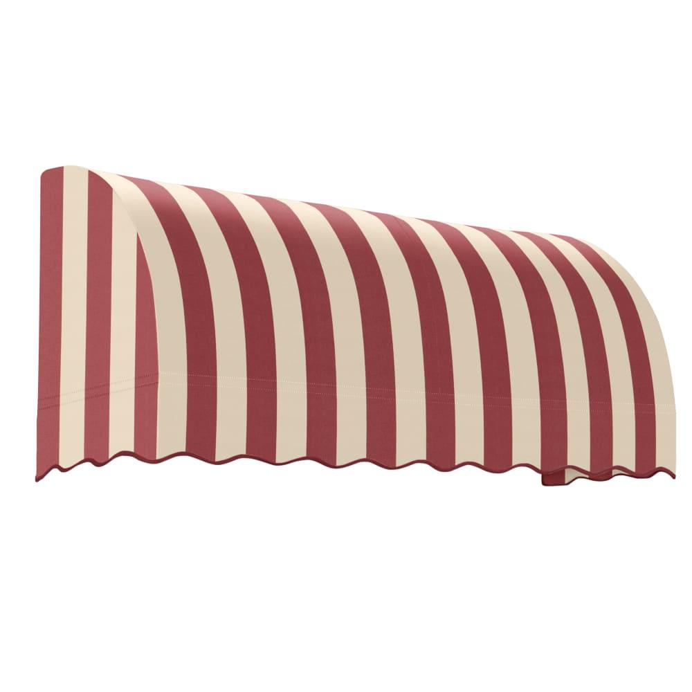Awntech 8.375 ft Savannah Fixed Awning Acrylic Fabric, Burgundy/Tan Stripe. Picture 1