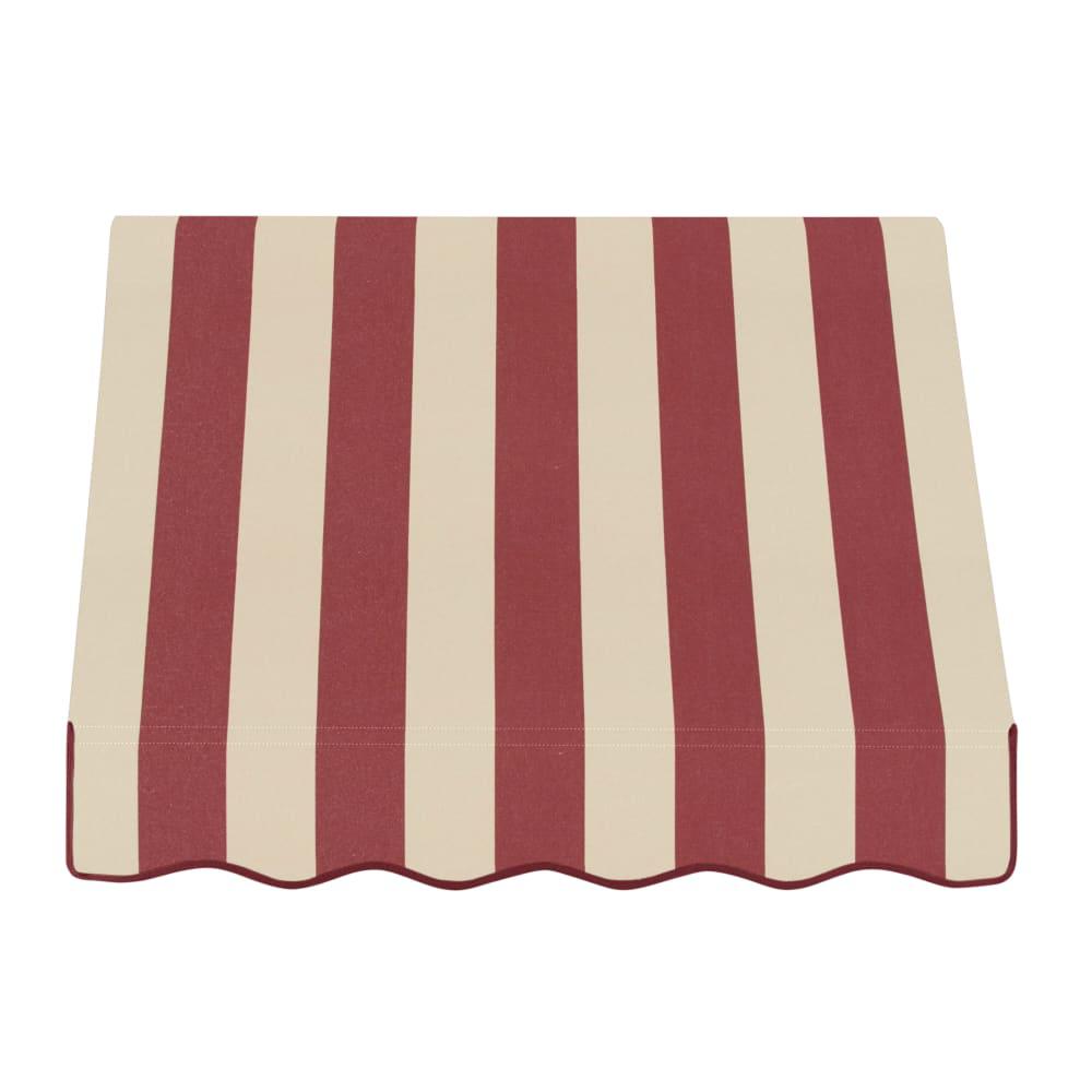 Awntech 3.375 ft Dallas Retro Fixed Awning Acrylic Fabric, Burgundy/Tan Stripe. Picture 2
