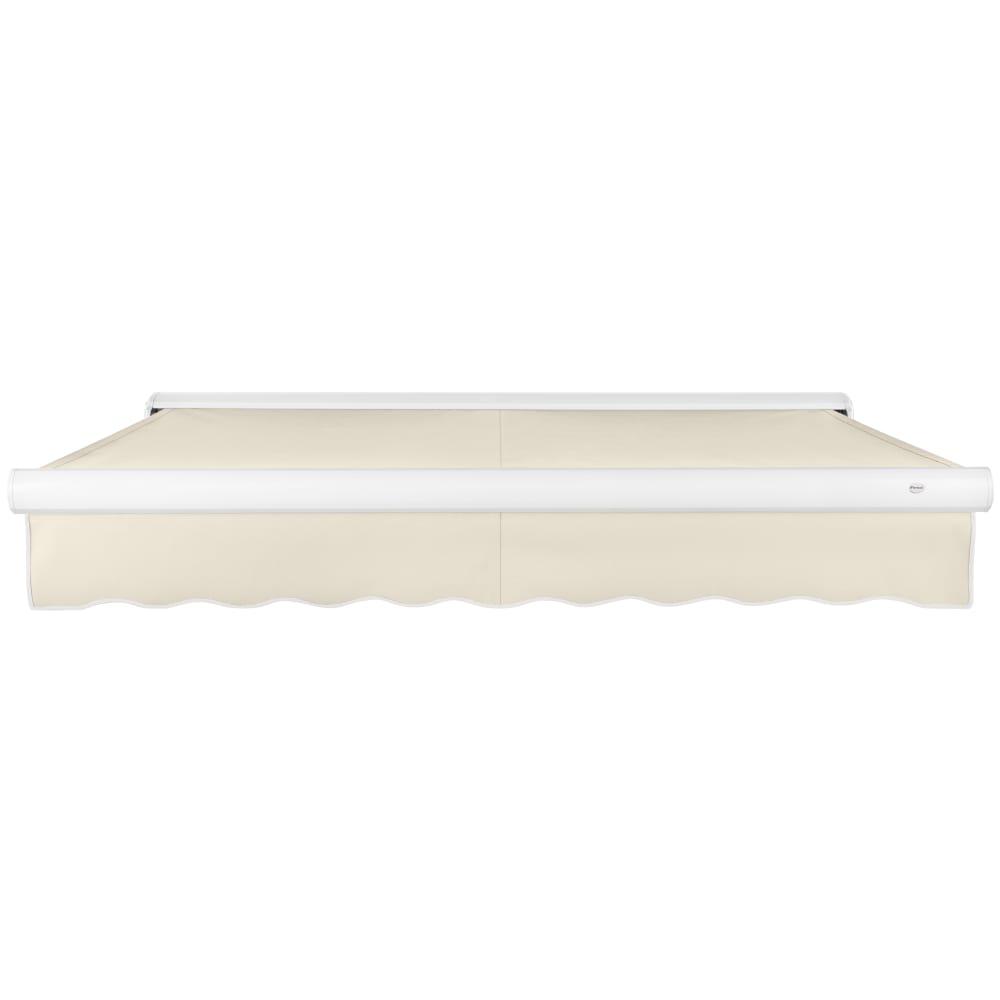 10' x 8' Full Cassette Manual Patio Retractable Awning Acrylic Fabric, Linen. Picture 3