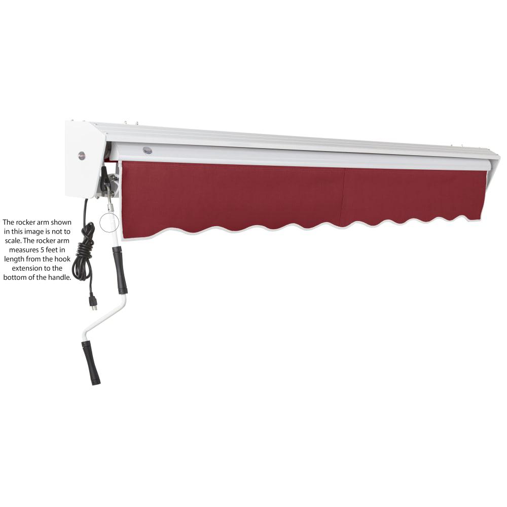10' x 8' Destin Manual Manual Patio Retractable Awning Acrylic Fabric, Burgundy. Picture 6