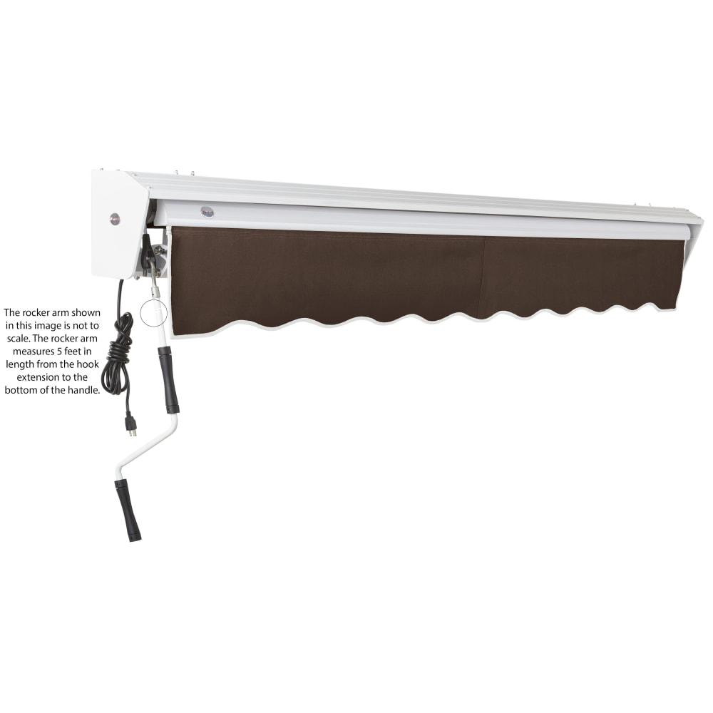 14' x 10' Destin Manual Manual Patio Retractable Awning Acrylic Fabric, Brown. Picture 6