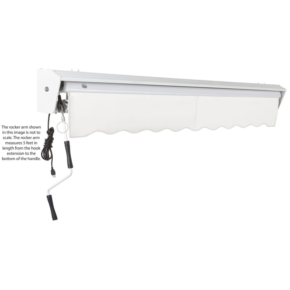 10' x 8' Destin Manual Manual Patio Retractable Awning Acrylic Fabric, White. Picture 6
