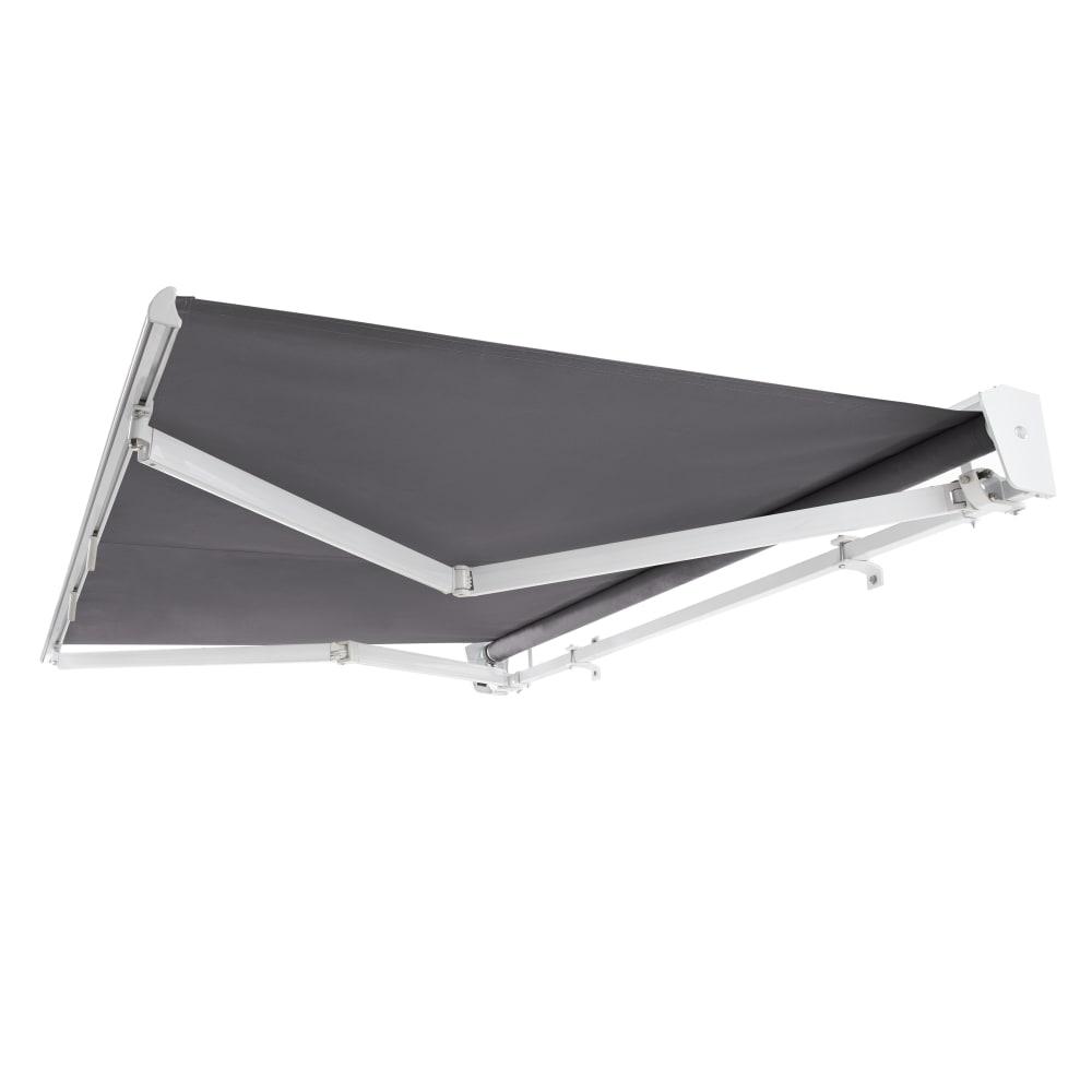 10' x 8' Destin Manual Manual Patio Retractable Awning Acrylic Fabric, Gunmetal. Picture 7