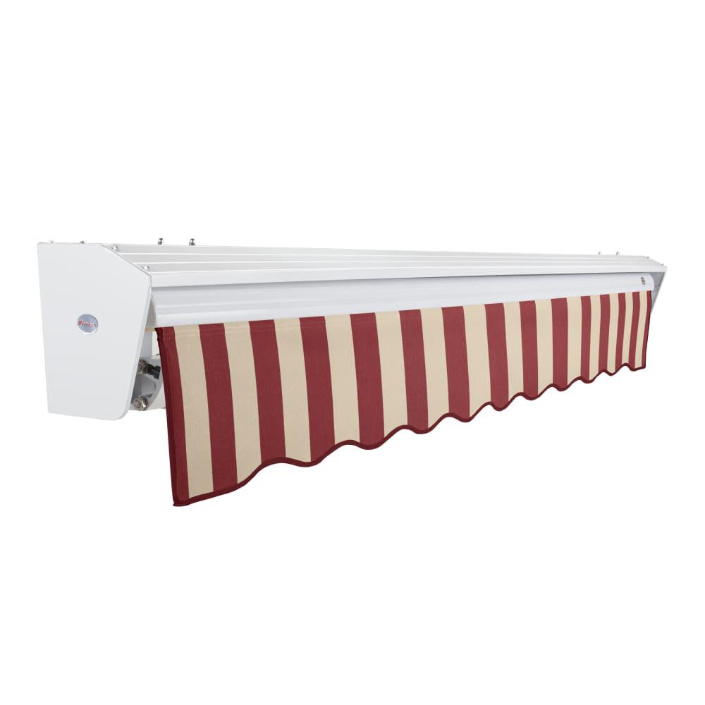 10' x 8' Destin Manual Patio Retractable Awning, Burgundy/Tan Stripe. Picture 2
