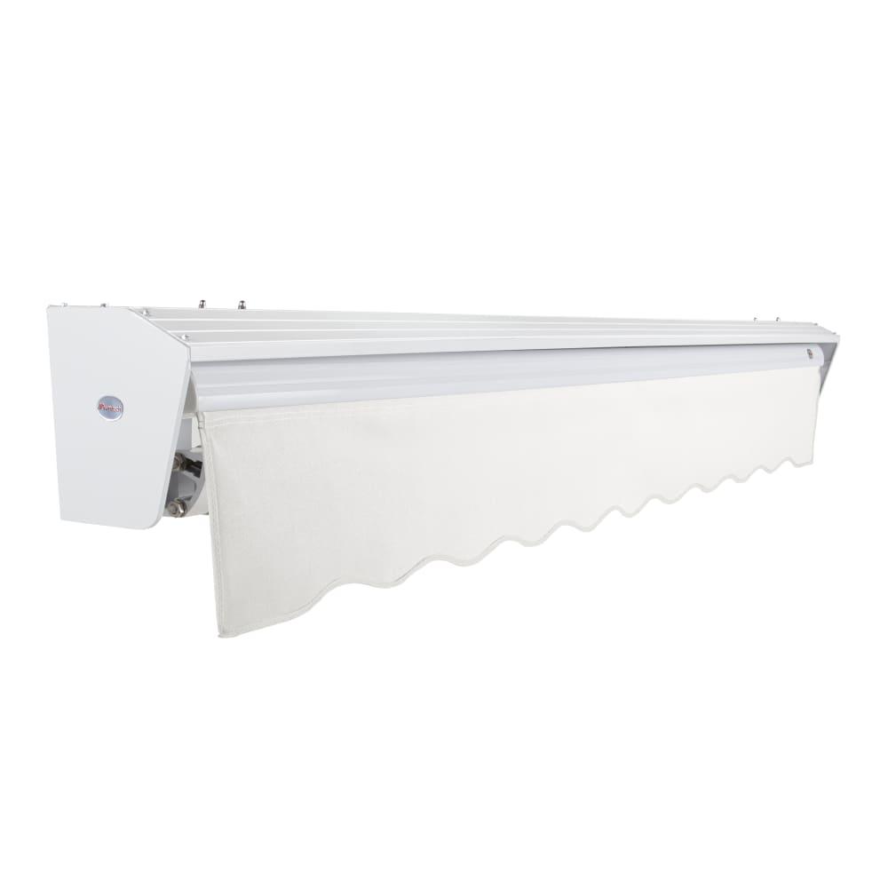 10' x 8' Destin Manual Manual Patio Retractable Awning Acrylic Fabric, White. Picture 2