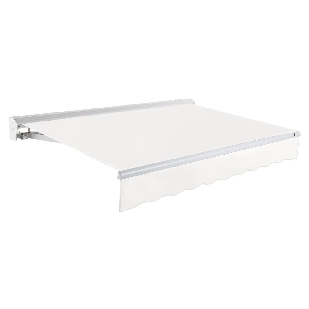 10' x 8' Destin Manual Manual Patio Retractable Awning Acrylic Fabric, White. Picture 1