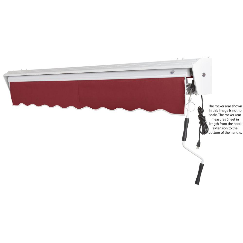 10' x 8' Destin Right Motor Right Motorized Patio Retractable Awning, Burgundy. Picture 6