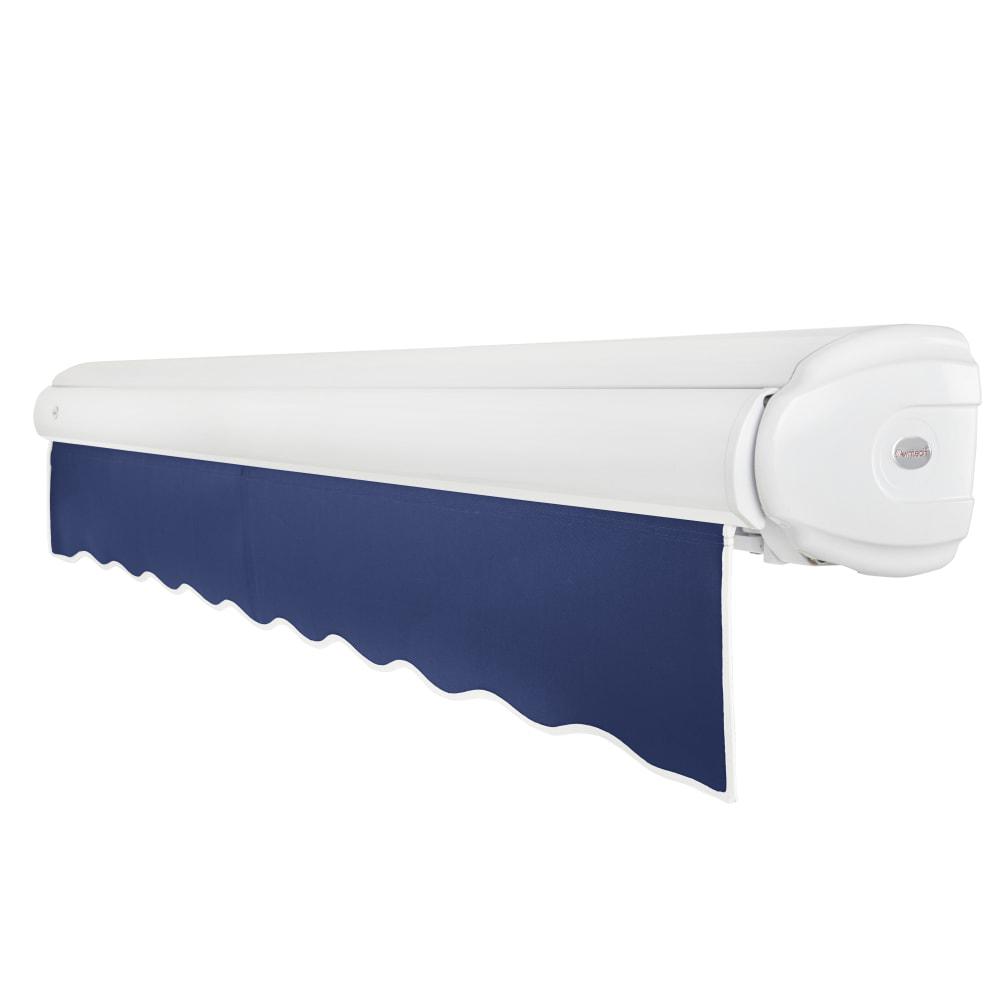 10' x 8' Full Cassette Left Motor Left Motorized Patio Retractable Awning, Navy. Picture 2