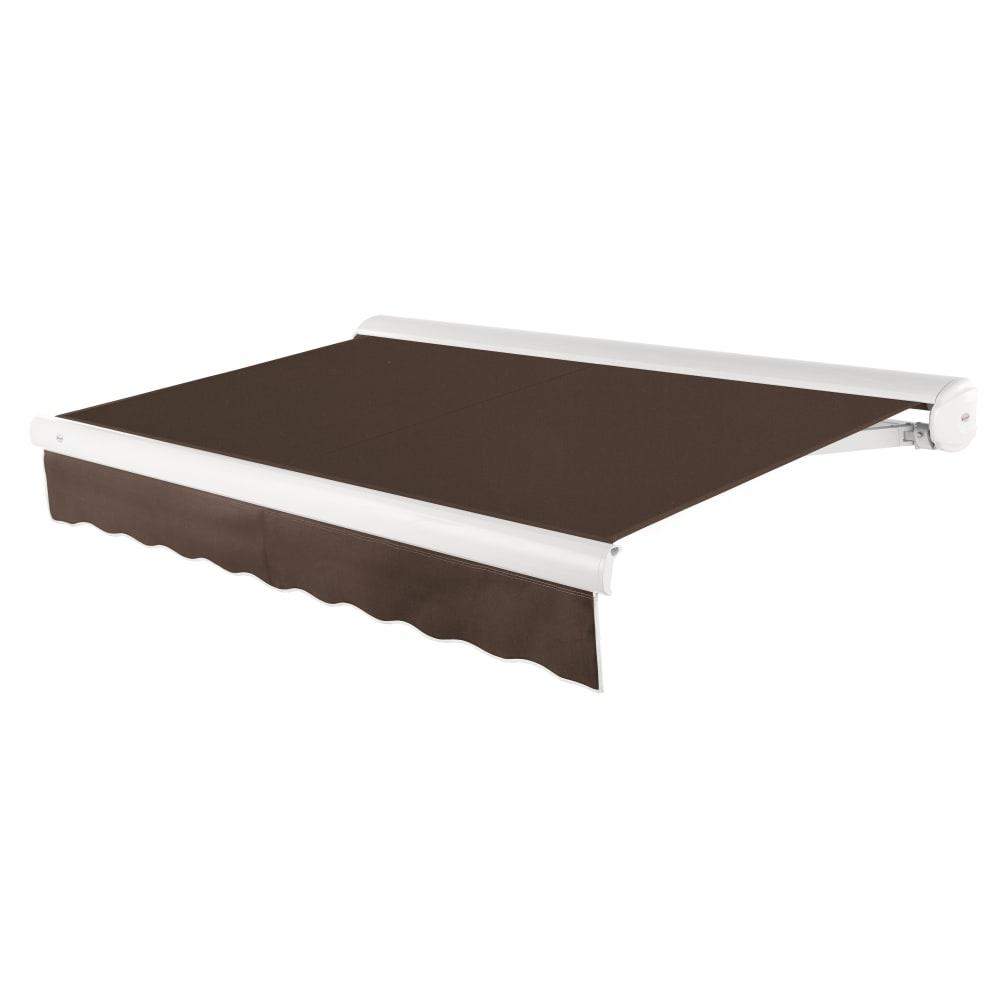 12' x 10' Full Cassette Left Motorized Patio Retractable Awning, Brown. Picture 1