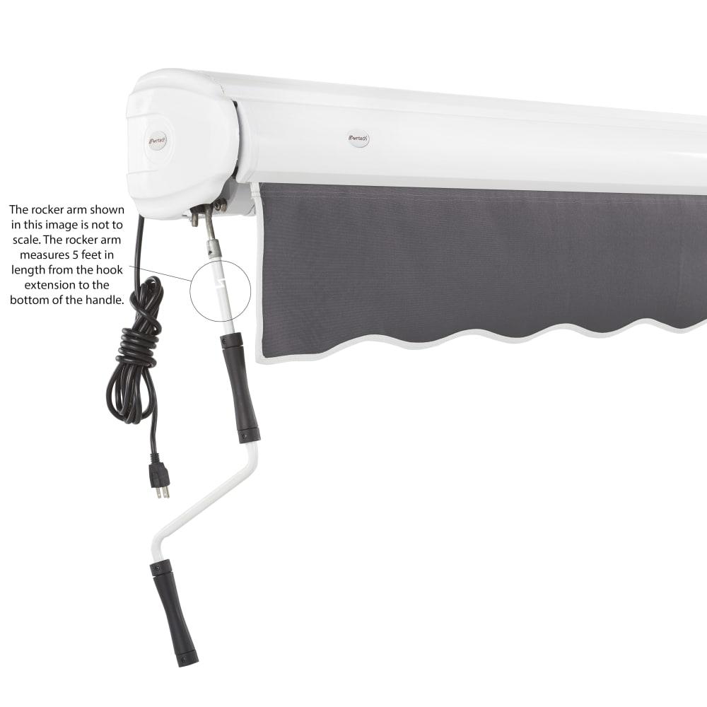 10' x 8' Full Cassette Left Motorized Patio Retractable Awning, Gunmetal. Picture 6