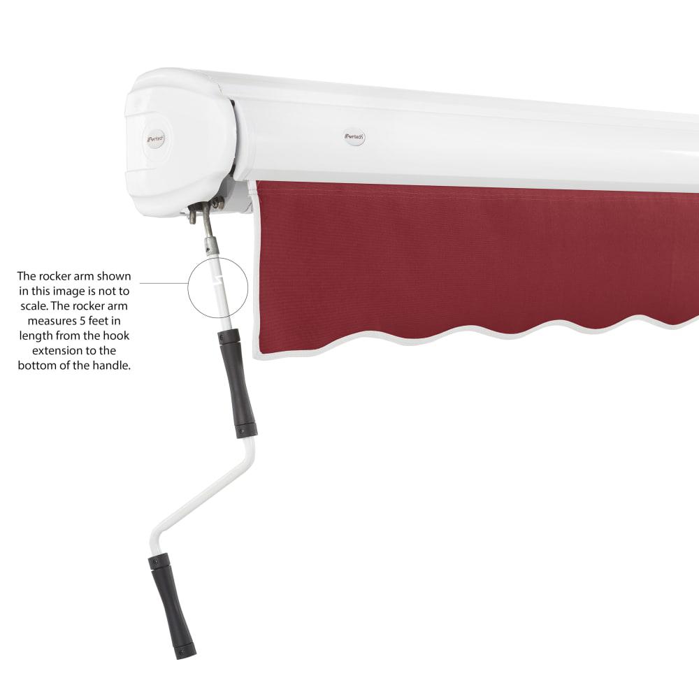 10' x 8' Full Cassette Manual Patio Retractable Awning Acrylic Fabric, Burgundy. Picture 6