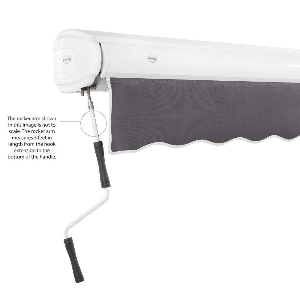10' x 8' Full Cassette Manual Patio Retractable Awning Acrylic Fabric, Gunmetal. Picture 6