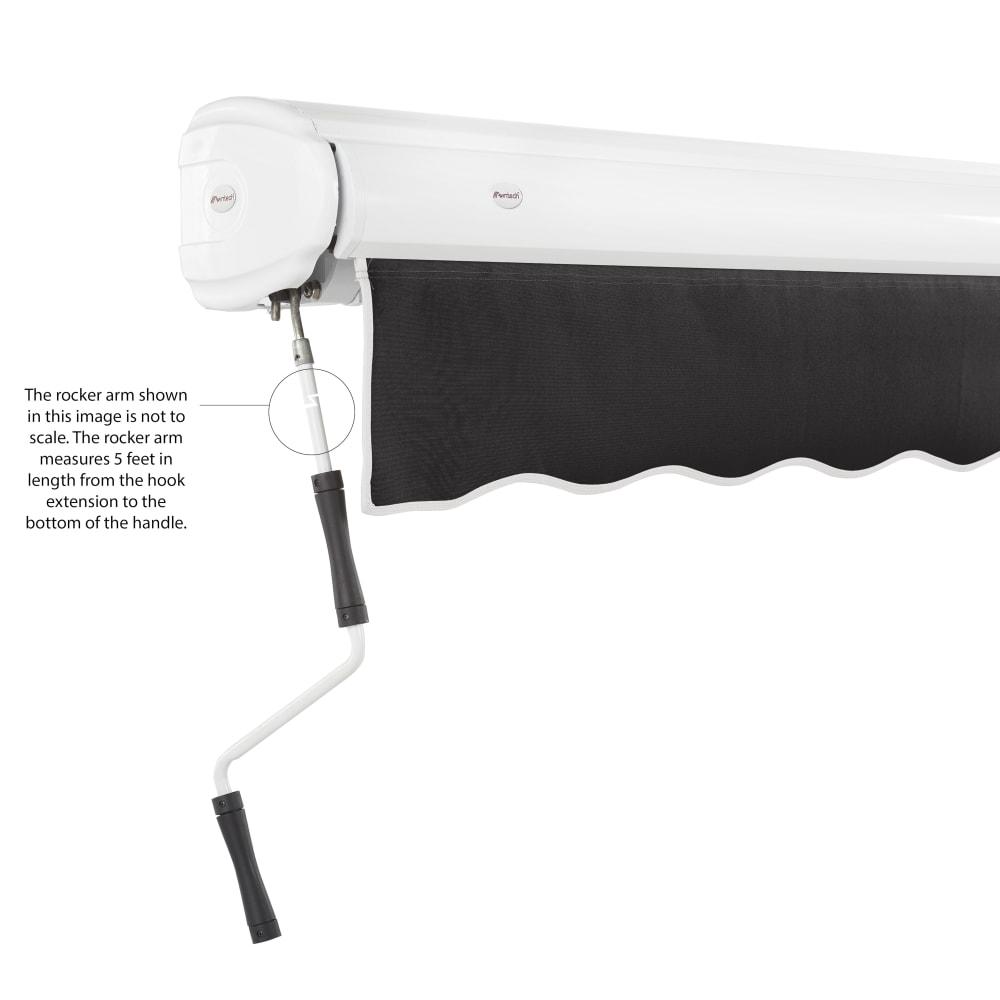 14' x 10' Full Cassette Manual Patio Retractable Awning Acrylic Fabric, Black. Picture 6