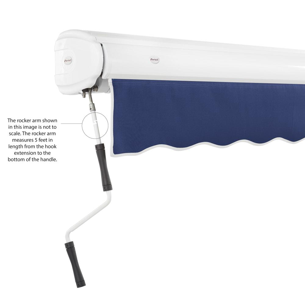 10' x 8' Full Cassette Manual Patio Retractable Awning Acrylic Fabric, Navy. Picture 6