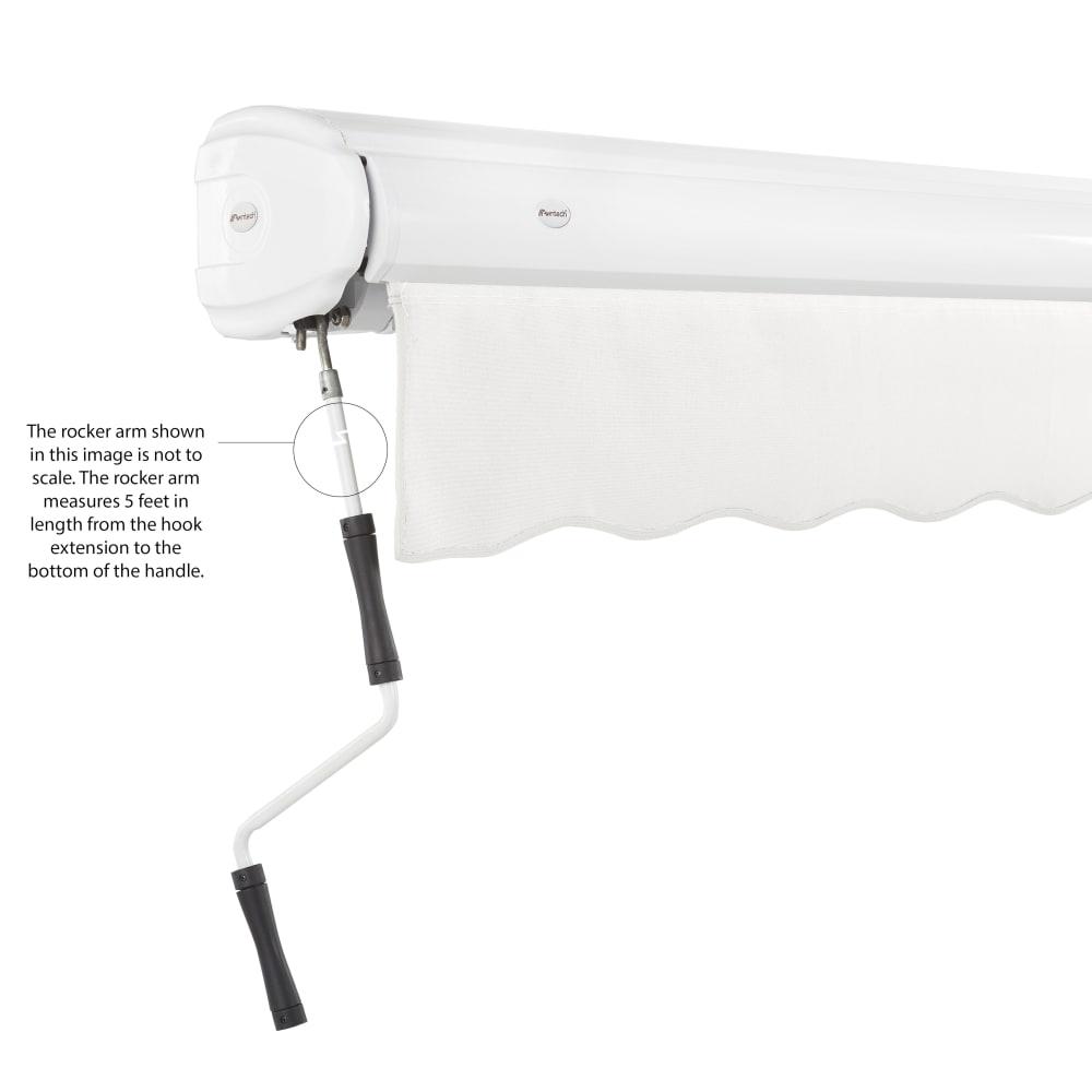 10' x 8' Full Cassette Manual Patio Retractable Awning Acrylic Fabric, White. Picture 6