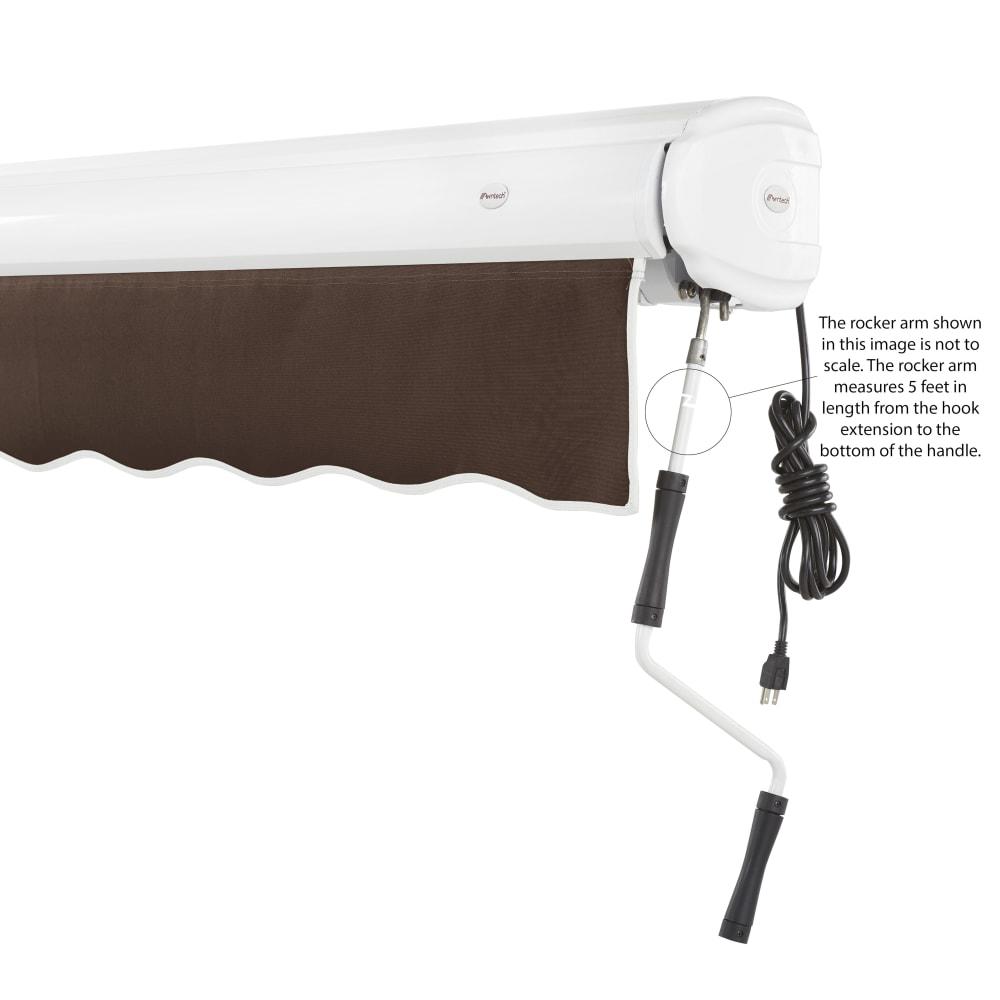 10' x 8' Full Cassette Right Motorized Patio Retractable Awning, Brown. Picture 6