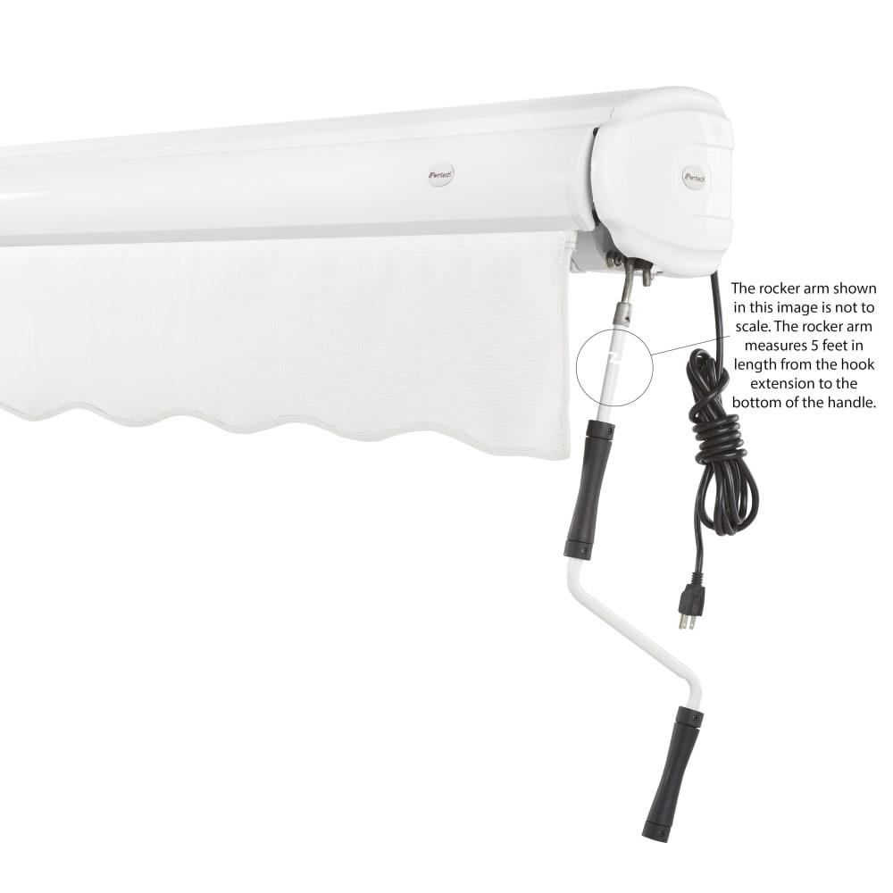 10' x 8' Full Cassette Right Motorized Patio Retractable Awning, White. Picture 6