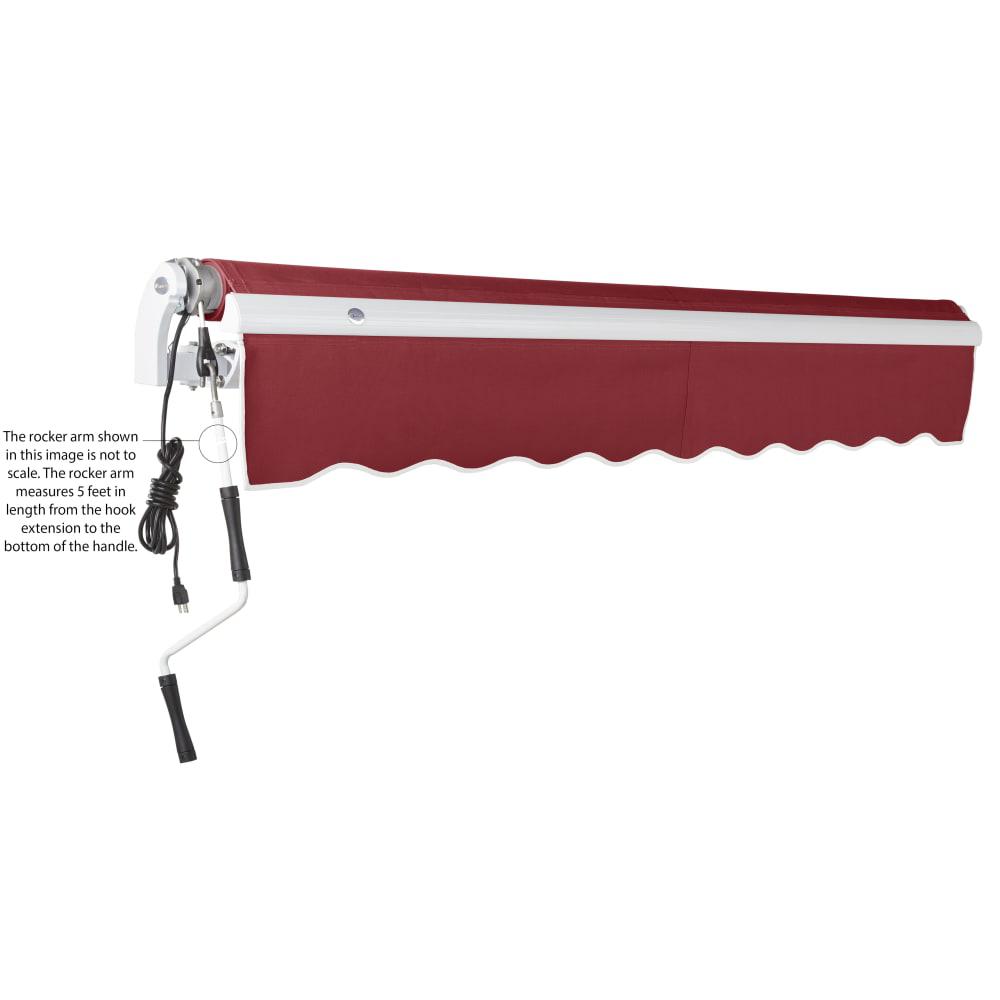 10' x 8' Maui Left Motor Left Motorized Patio Retractable Awning, Burgundy. Picture 6