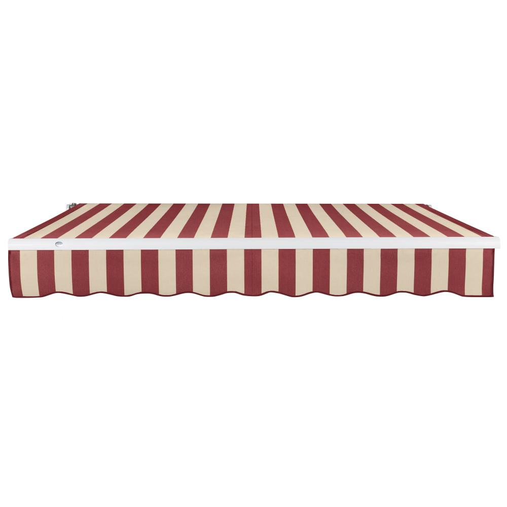 10' x 8' Maui Left Motorized Patio Retractable Awning, Burgundy/Tan Stripe. Picture 3