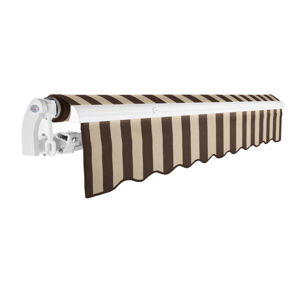10' x 8' Maui Manual Patio Retractable Awning Acrylic Fabric, Brown/Tan Stripe. Picture 2