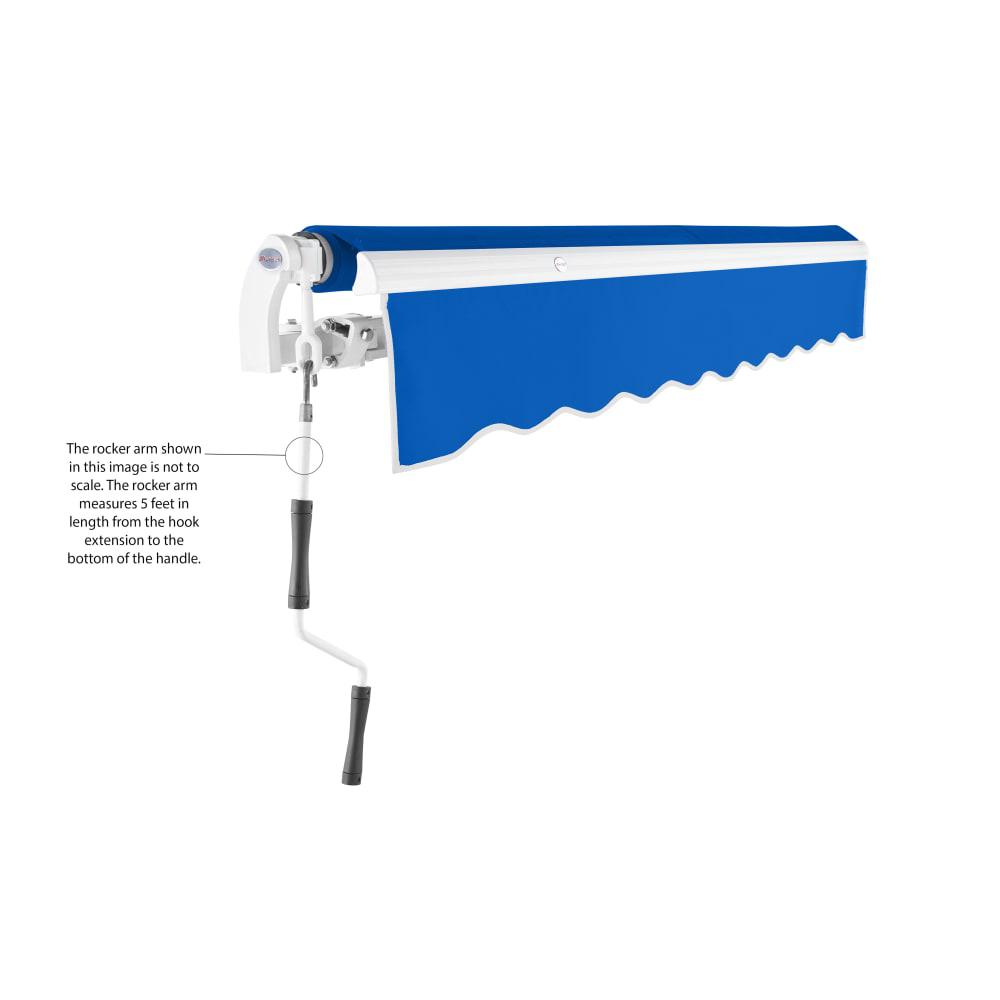 10' x 8' Maui Manual Manual Patio Retractable Awning Acrylic Fabric, Bright Blue. Picture 6