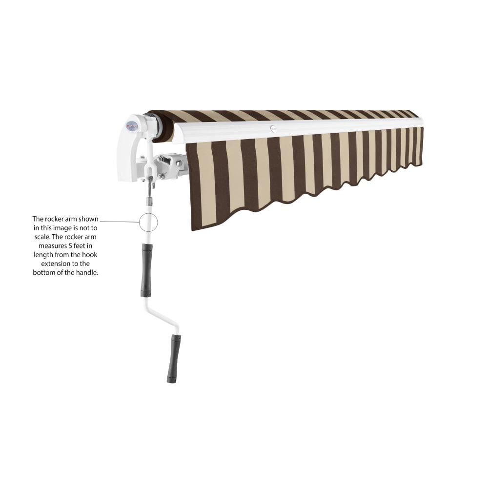 10' x 8' Maui Manual Patio Retractable Awning Acrylic Fabric, Brown/Tan Stripe. Picture 6