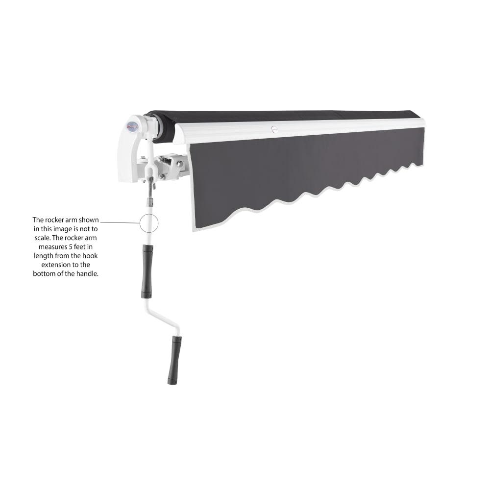 10' x 8' Maui Manual Manual Patio Retractable Awning Acrylic Fabric, Gunmetal. Picture 6