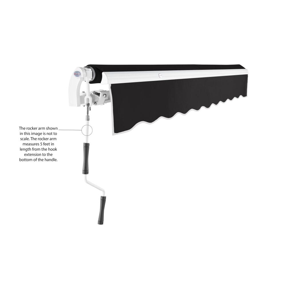 10' x 8' Maui Manual Manual Patio Retractable Awning Acrylic Fabric, Black. Picture 6
