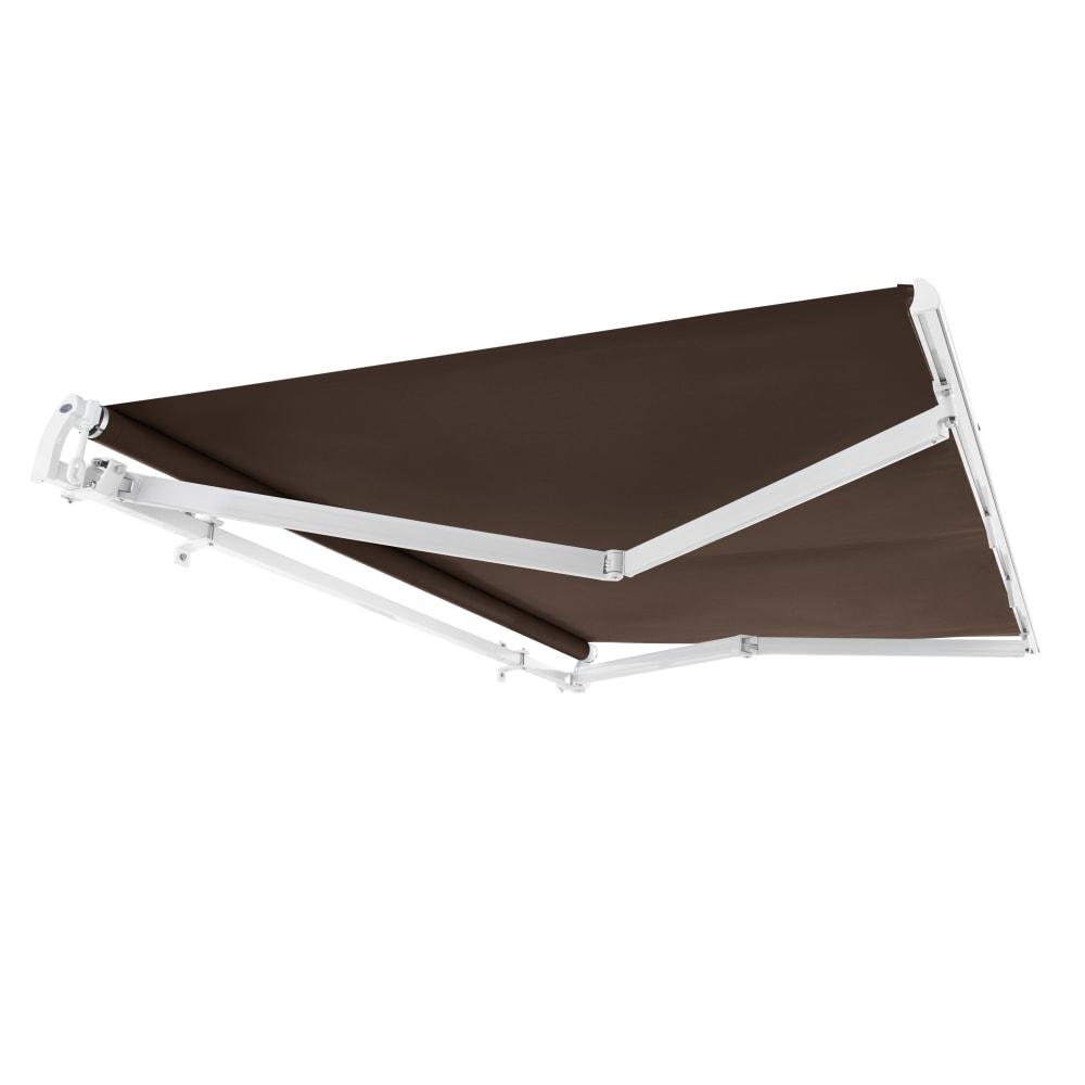 10' x 8' Maui Manual Manual Patio Retractable Awning Acrylic Fabric, Brown. Picture 7