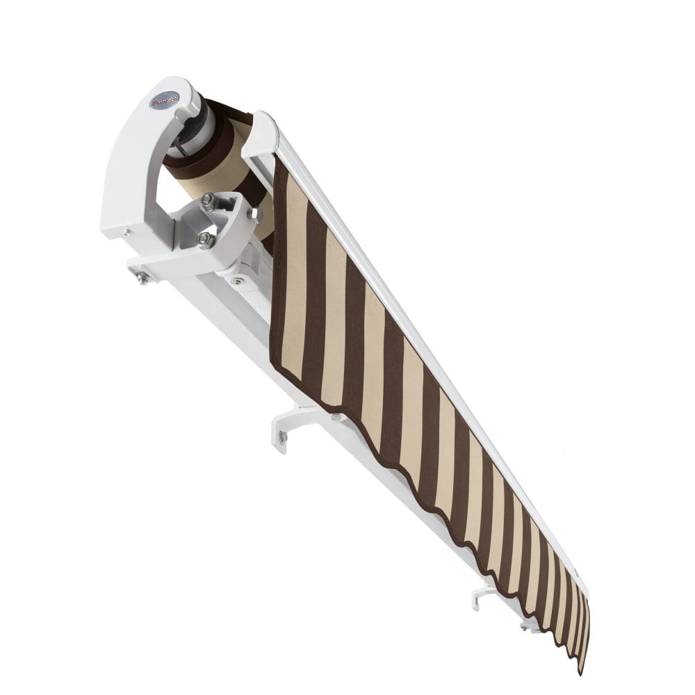 14' x 10' Maui Right Motorized Patio Retractable Awning, Brown/Tan Stripe. Picture 5